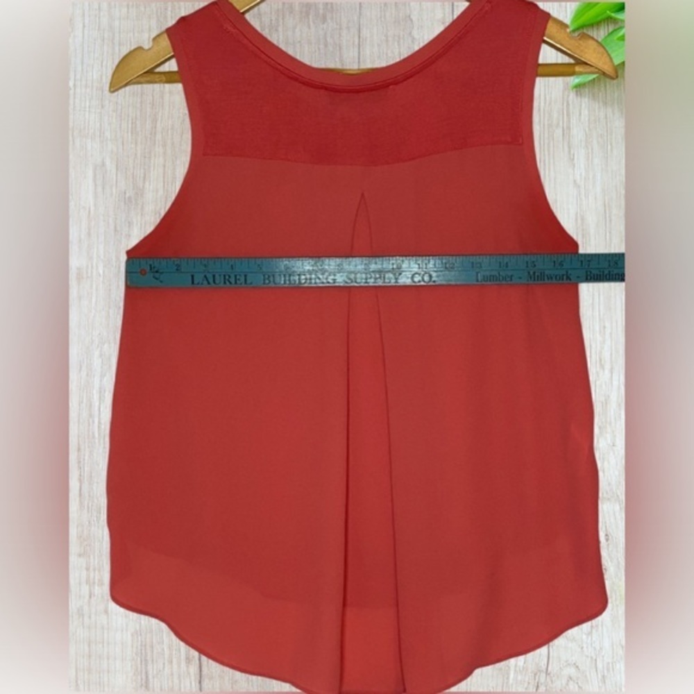 Women’s Ann Taylor LOFT Sleeveless‎ Scoop Neck Coral Slit Tank Blouse Size XS - Picture 6 of 6